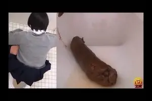 Asian girl pooping in the public toilet 3thumb img