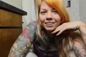 Redhead girl with tattoos pooping compilation