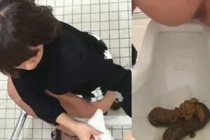 Japanes girl shitting in toilet with two hidden cameras