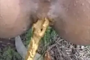 Brazil girl shit in the garden